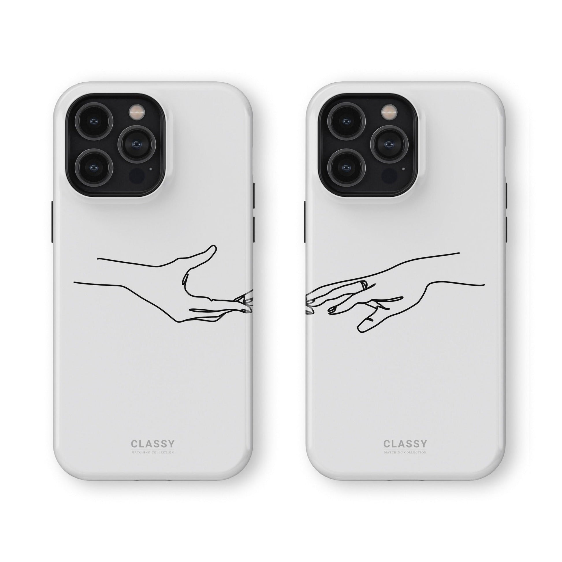 White Couple Hand Tough Case bundle