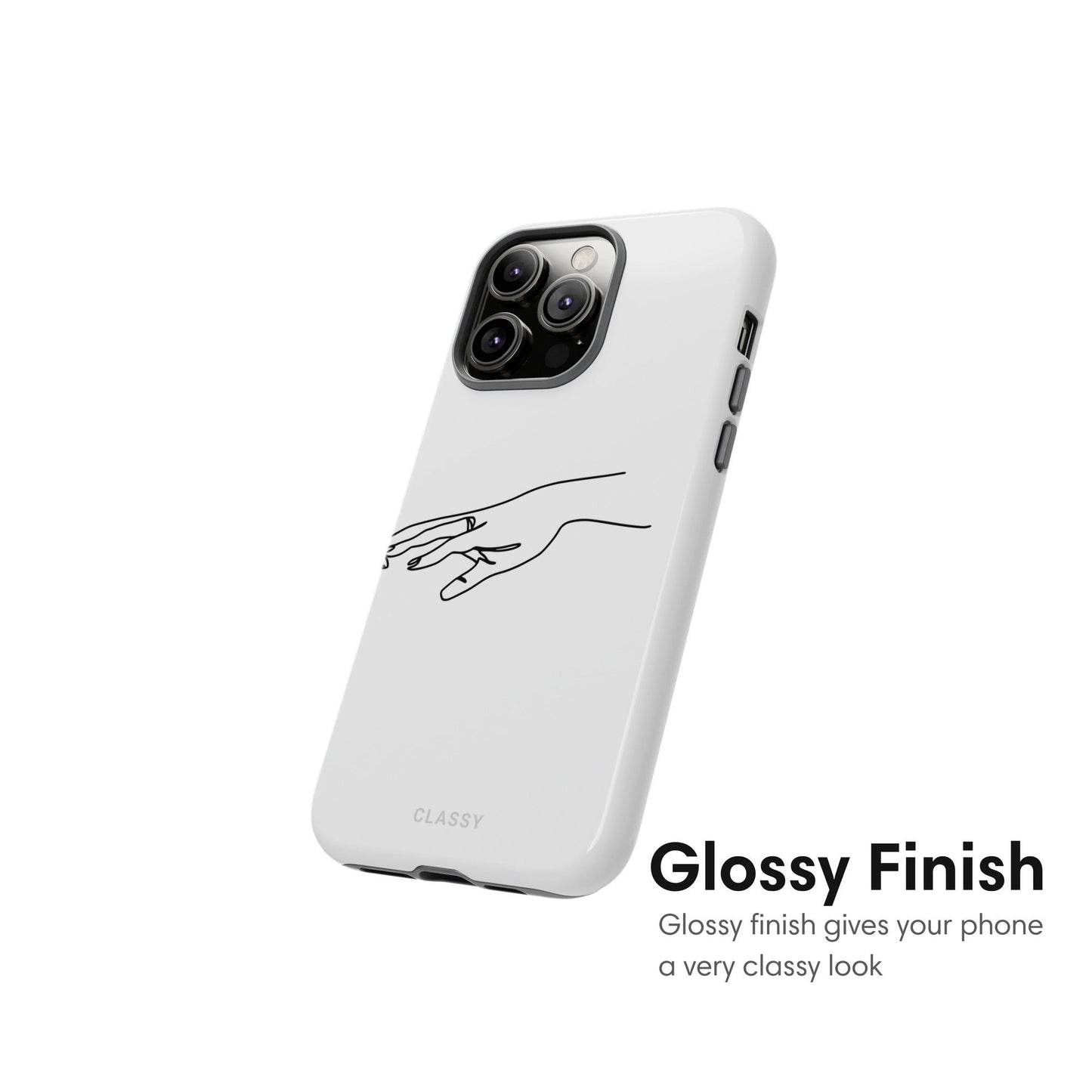 White Couple Hand Tough Case glossy