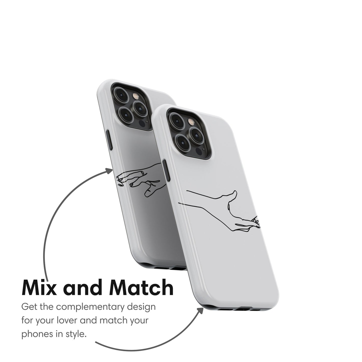 White Couple Left Hand Tough Case mix and match