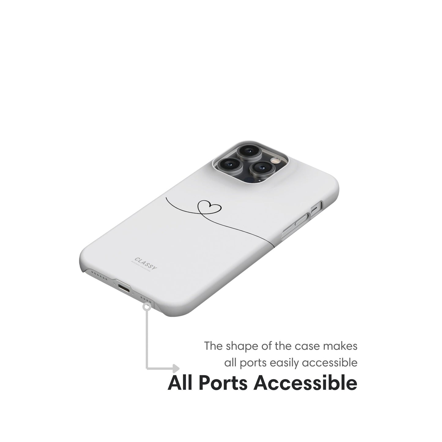 White Couple Snap Case | Line Heart ports