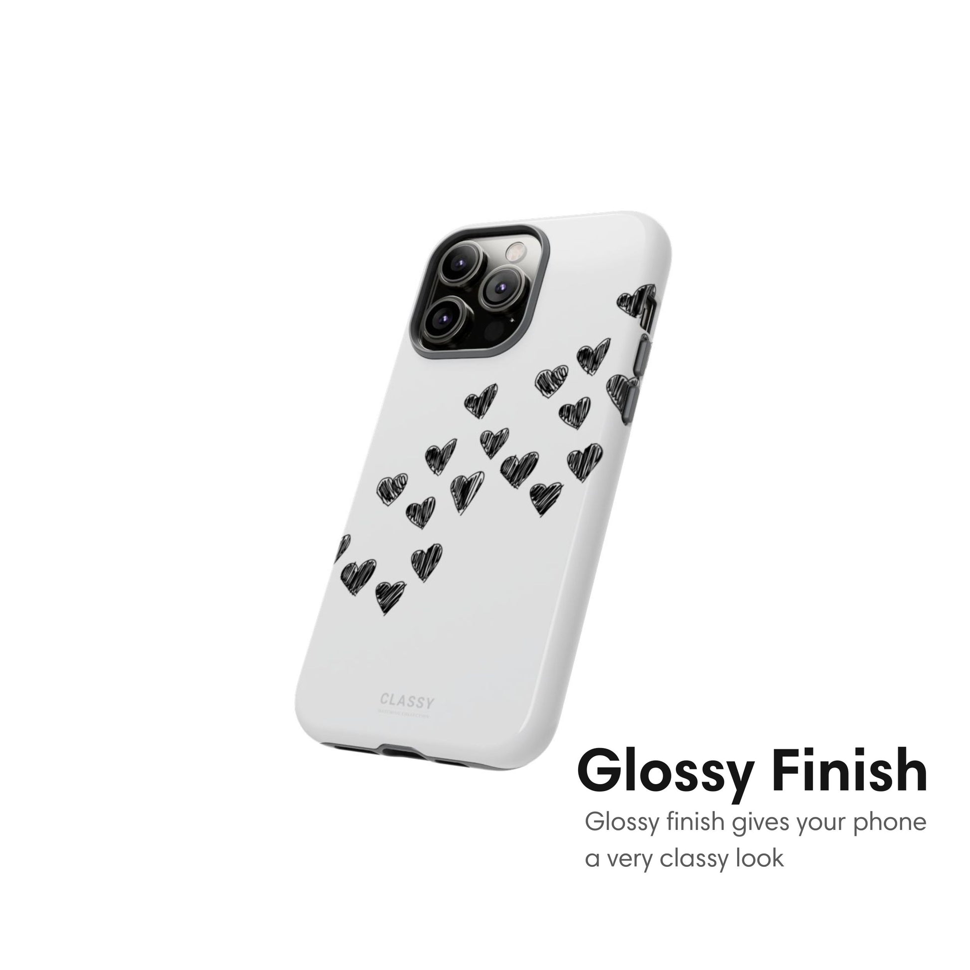 Couple Hearts Tough Case - White glossy