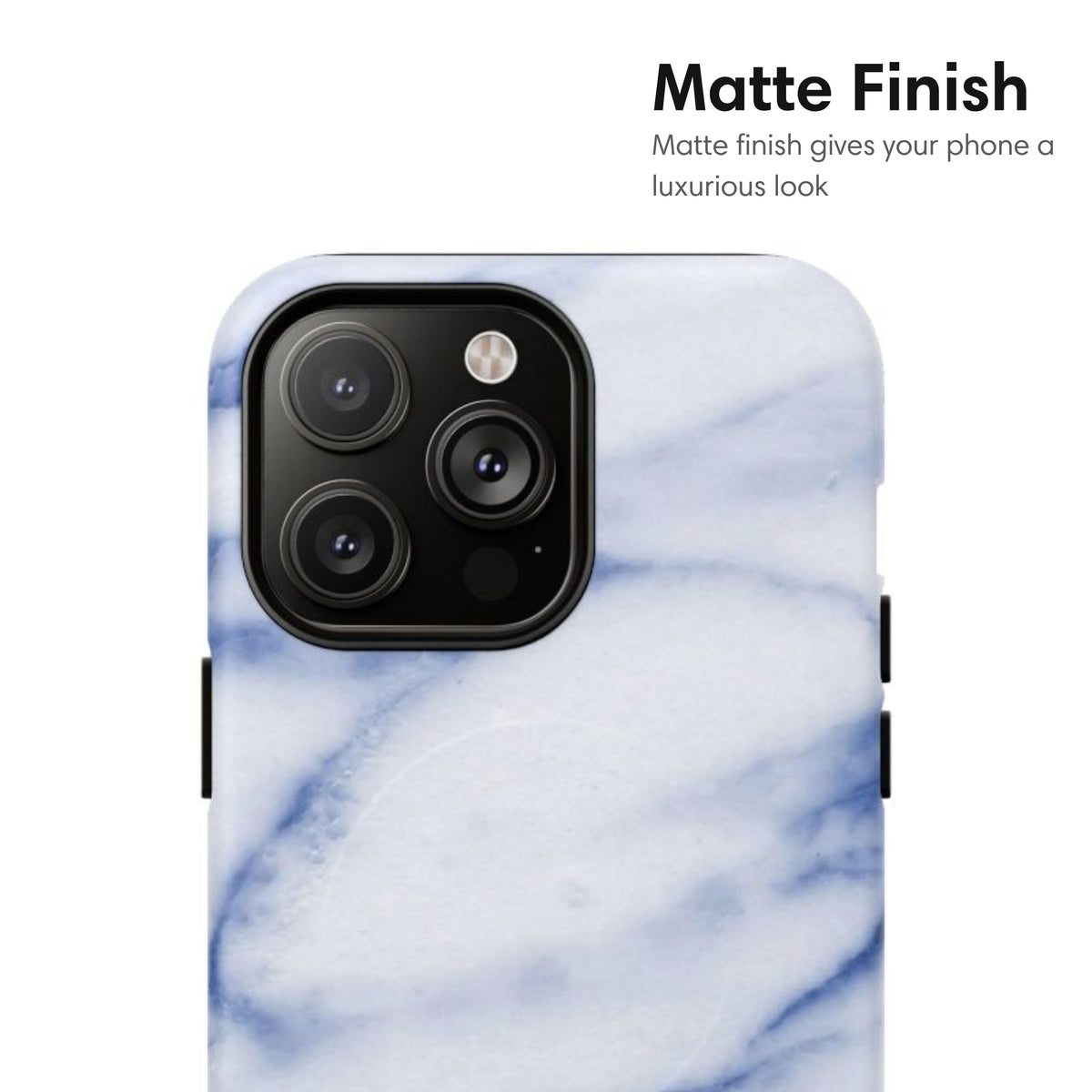 White and Blue Marble MagSafe Tough Case matte