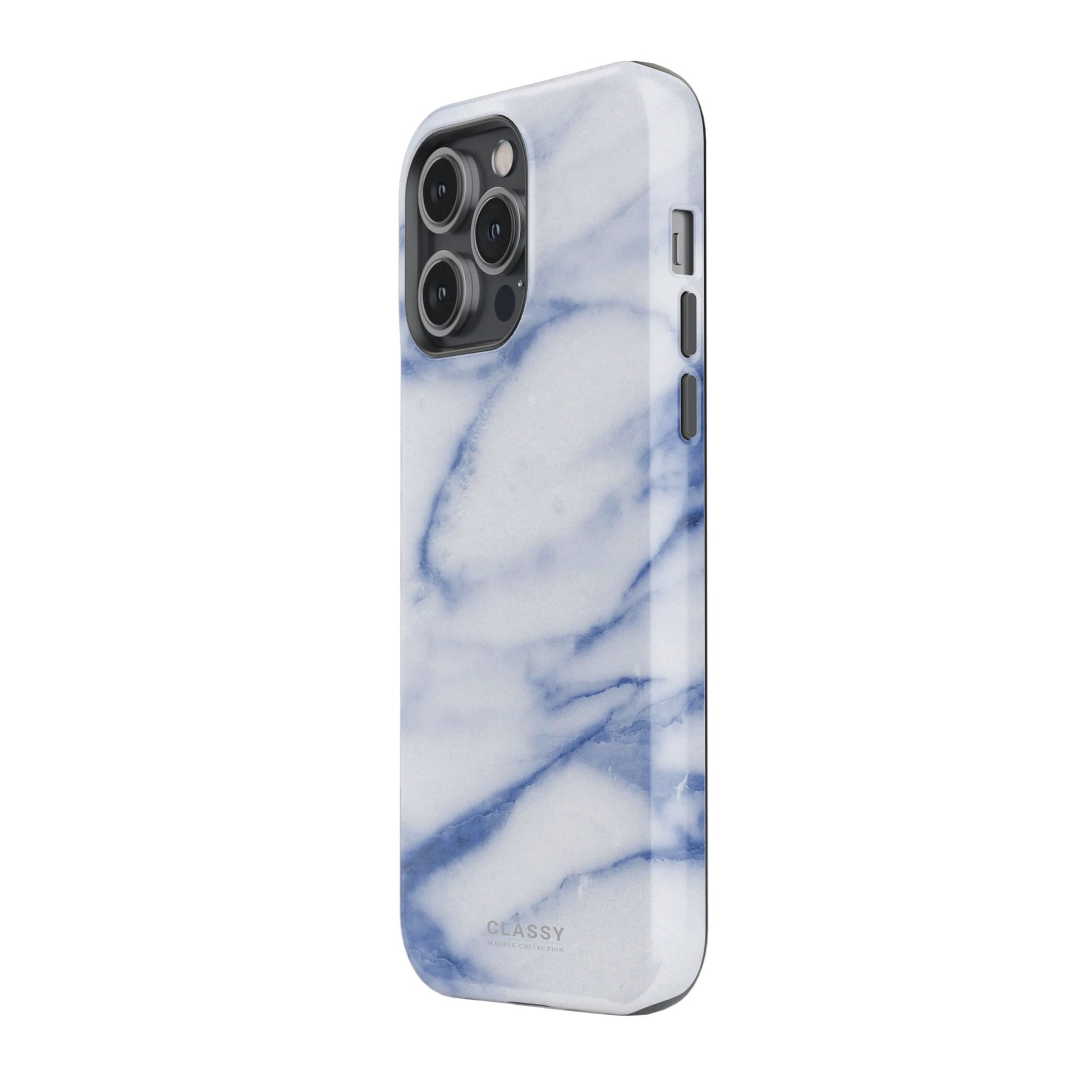 White and Blue Marble Tough Case side