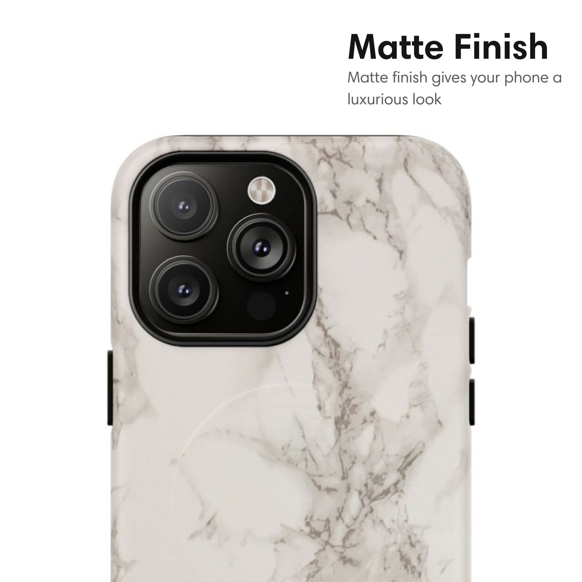 White and Gray Marble MagSafe Tough Case matte