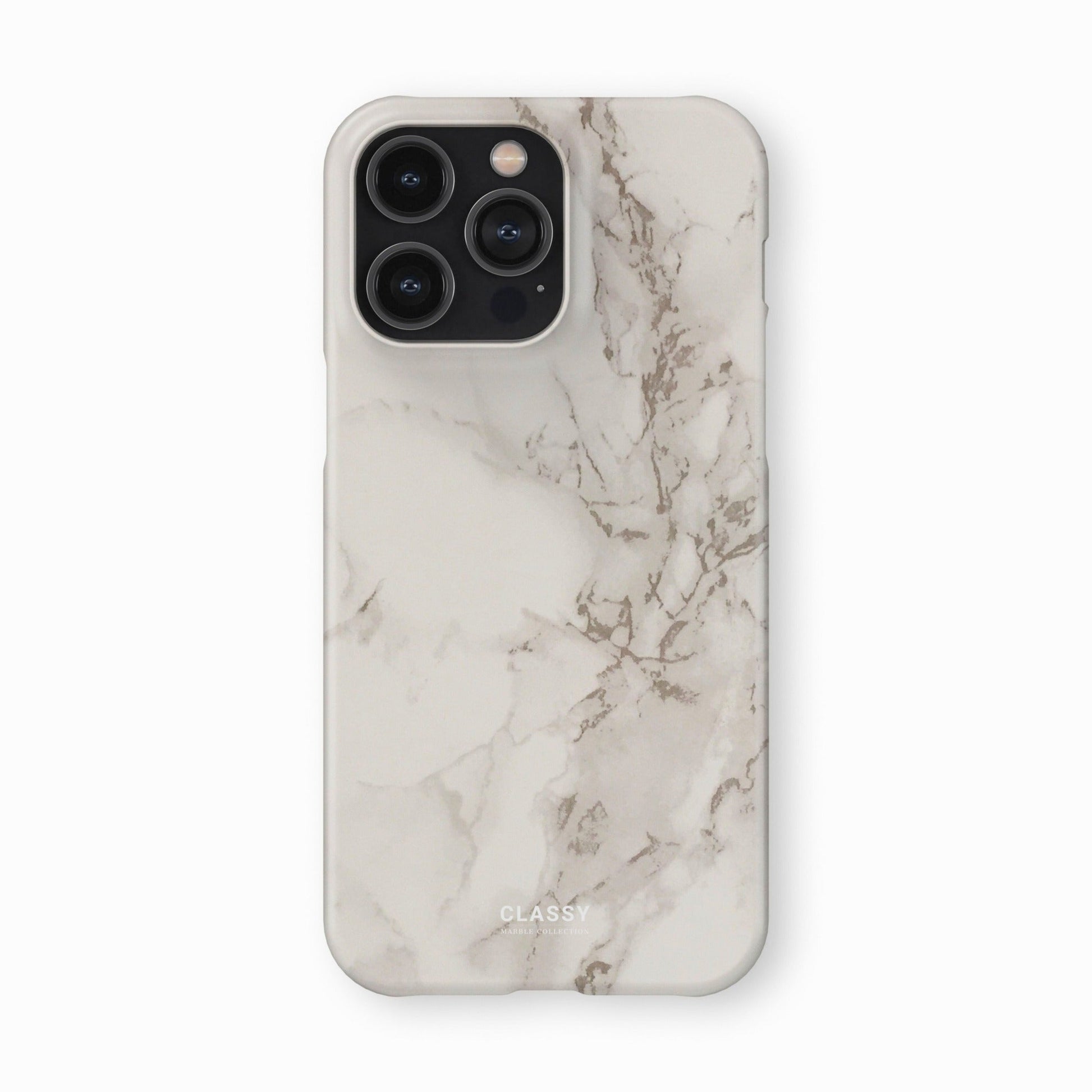 White and Gray Marble Snap Case front