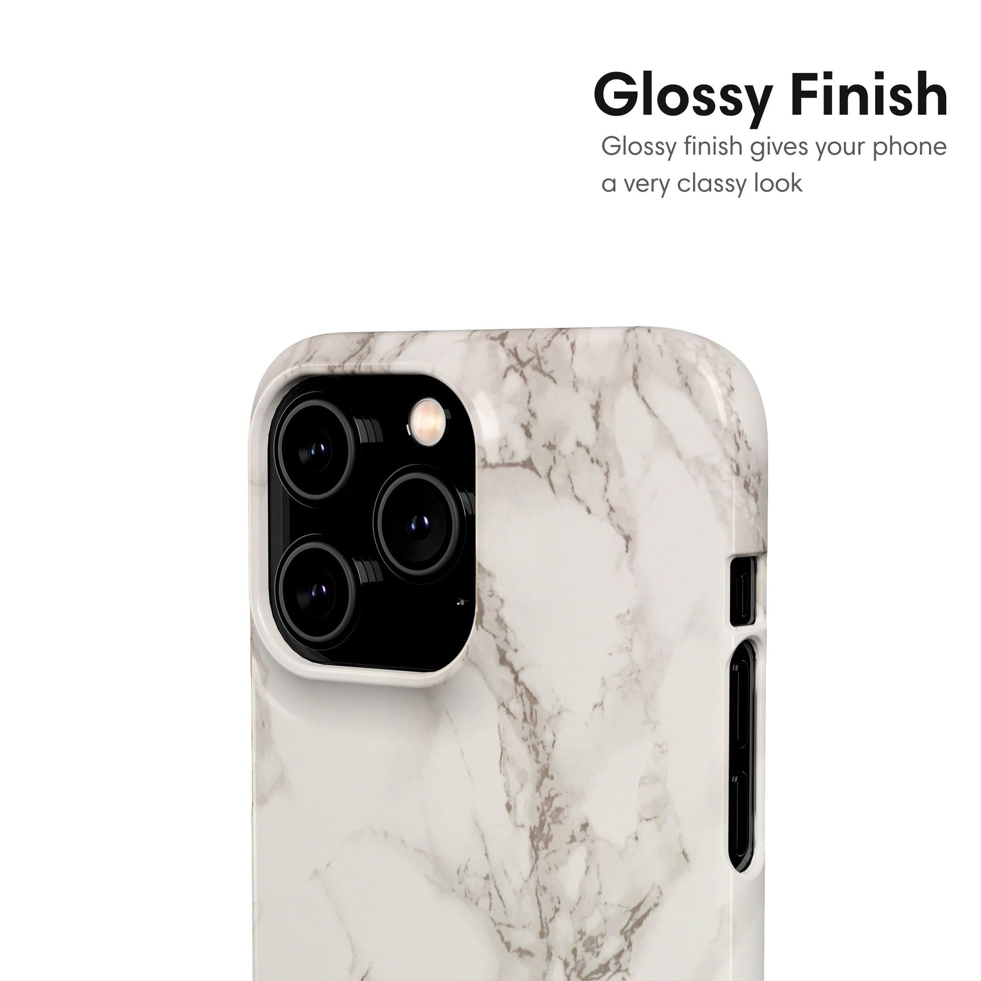 White and Gray Marble Snap Case glossy