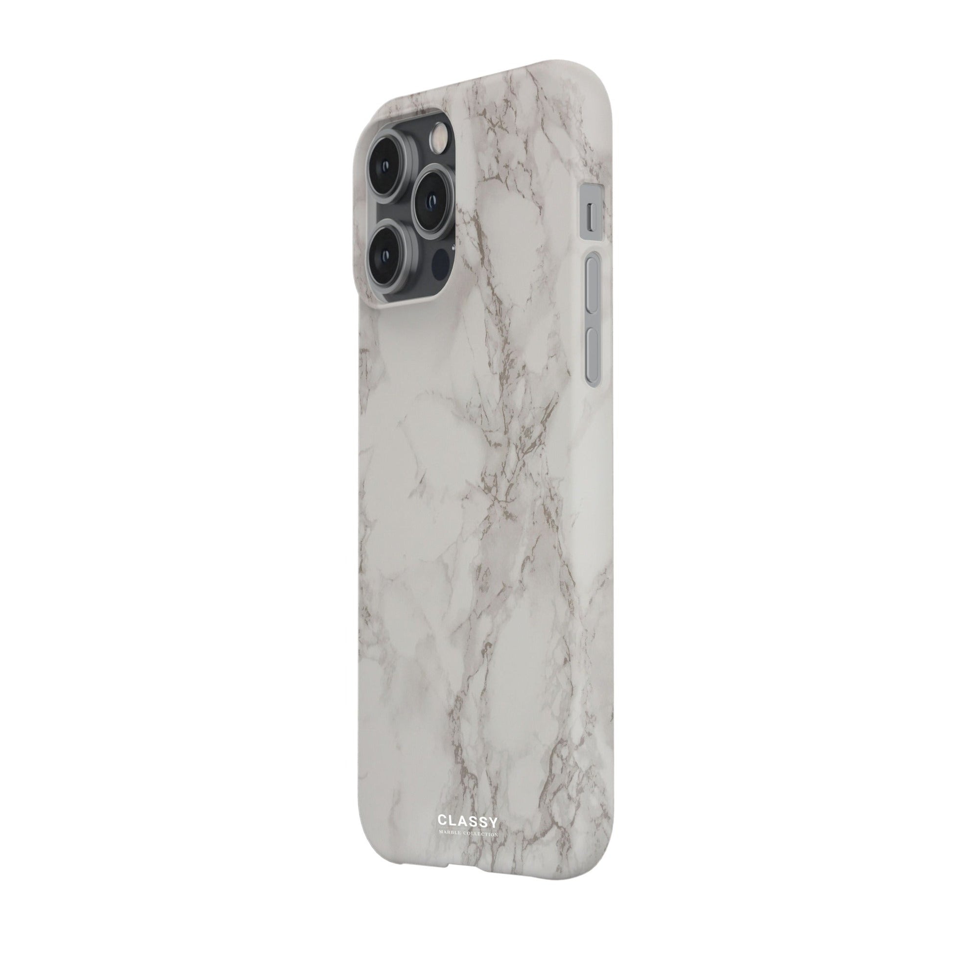 White and Gray Marble Snap Case side