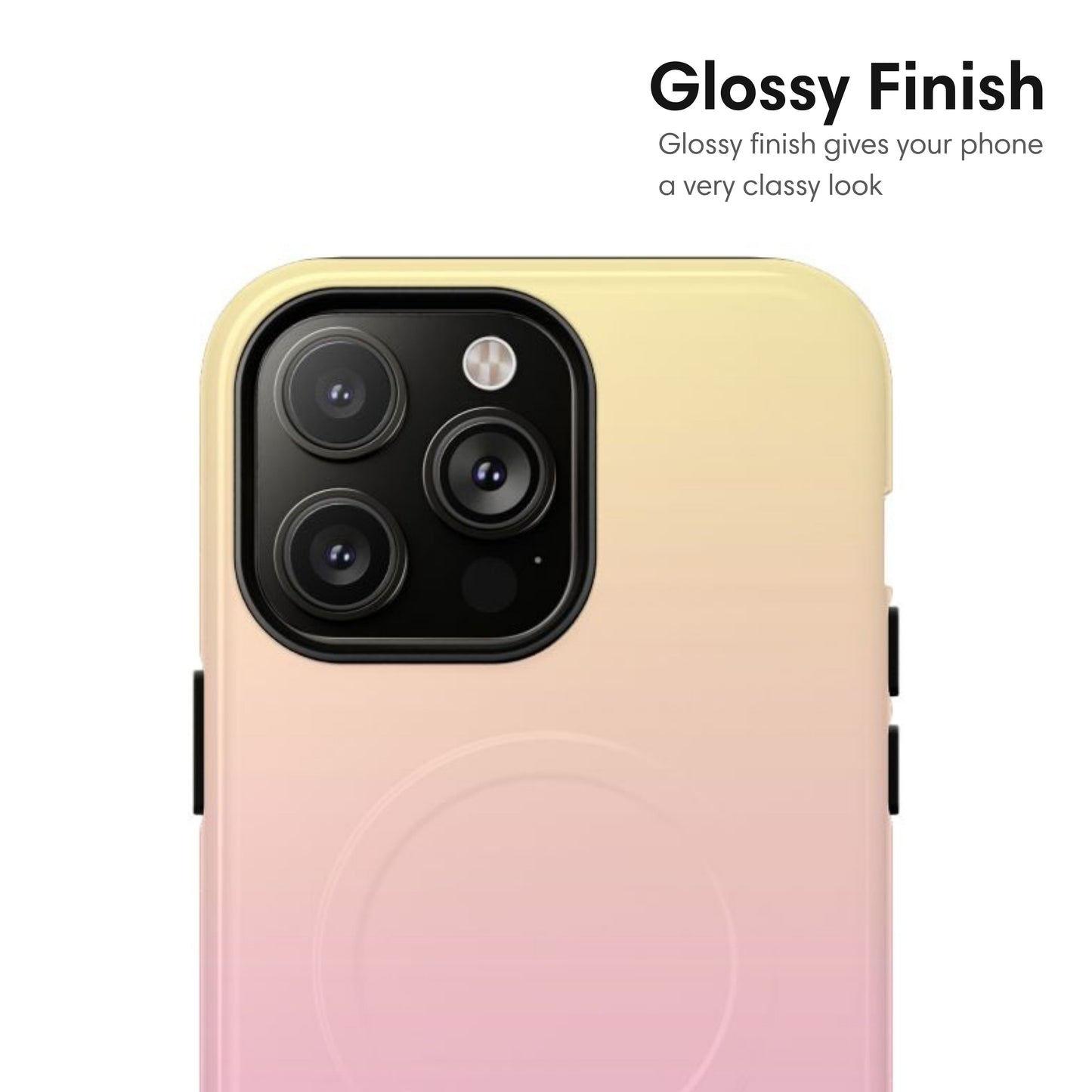 Yellow and Light Pink Ombre MagSafe Tough Case glossy