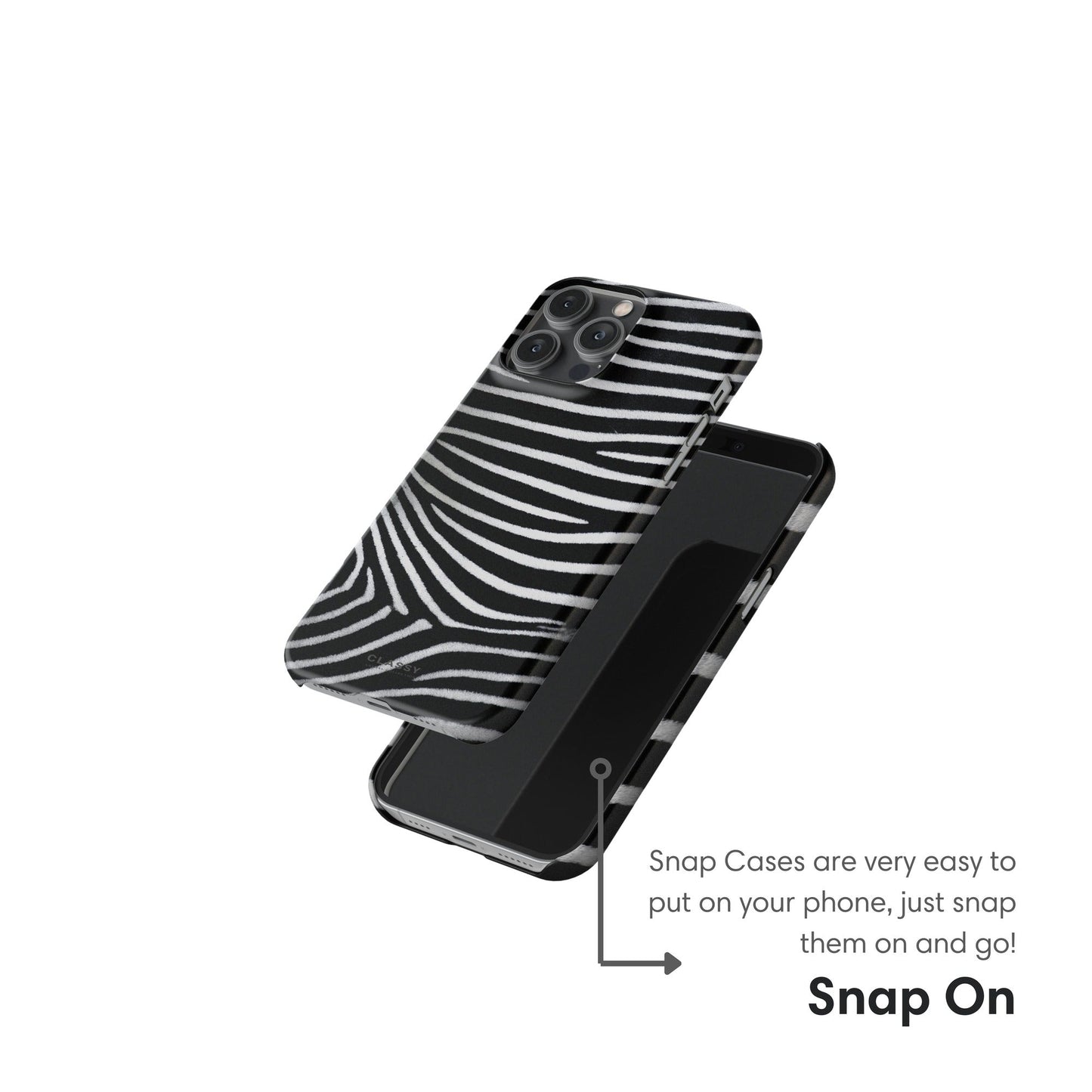 Zebra Pattern Snap Case snap on