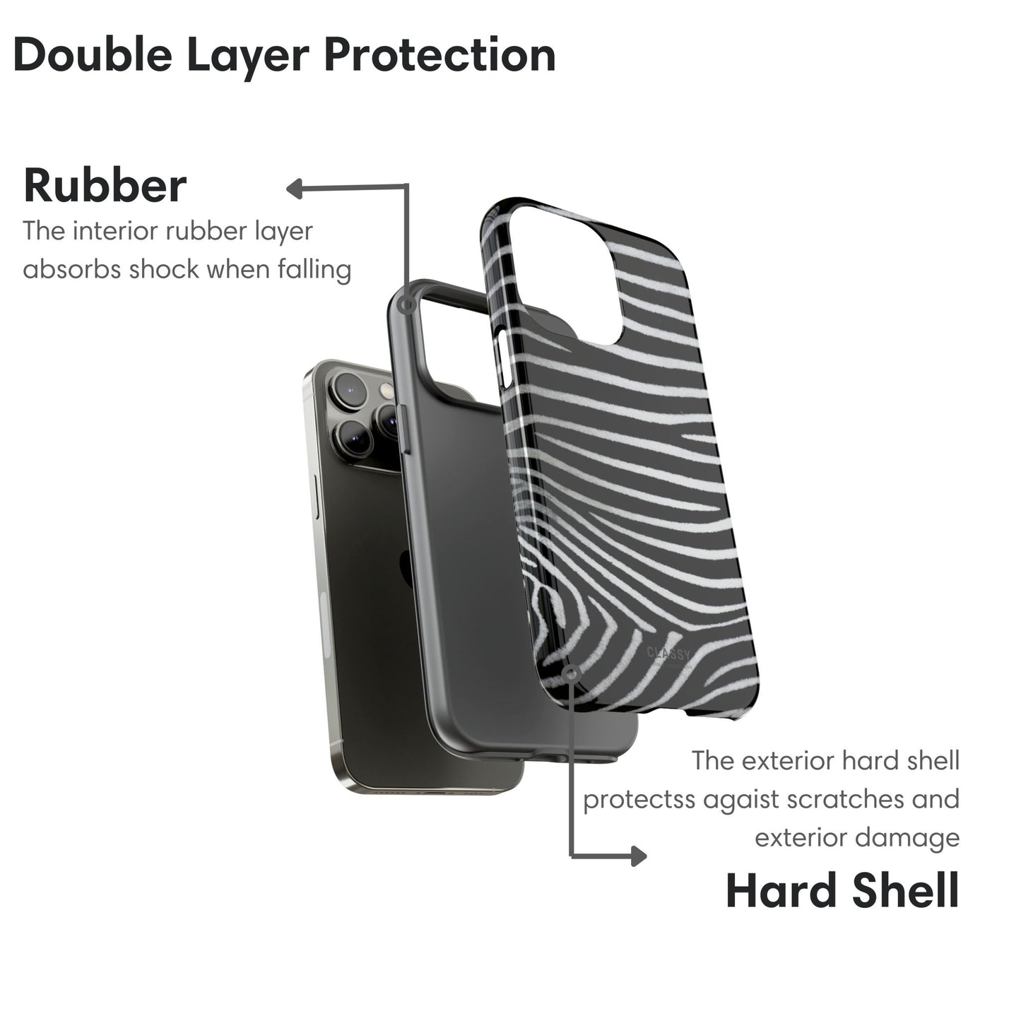 Zebra Stripes Pattern Tough Case layers