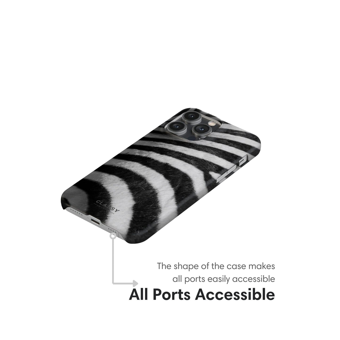 Zebra Stripes Snap Case ports