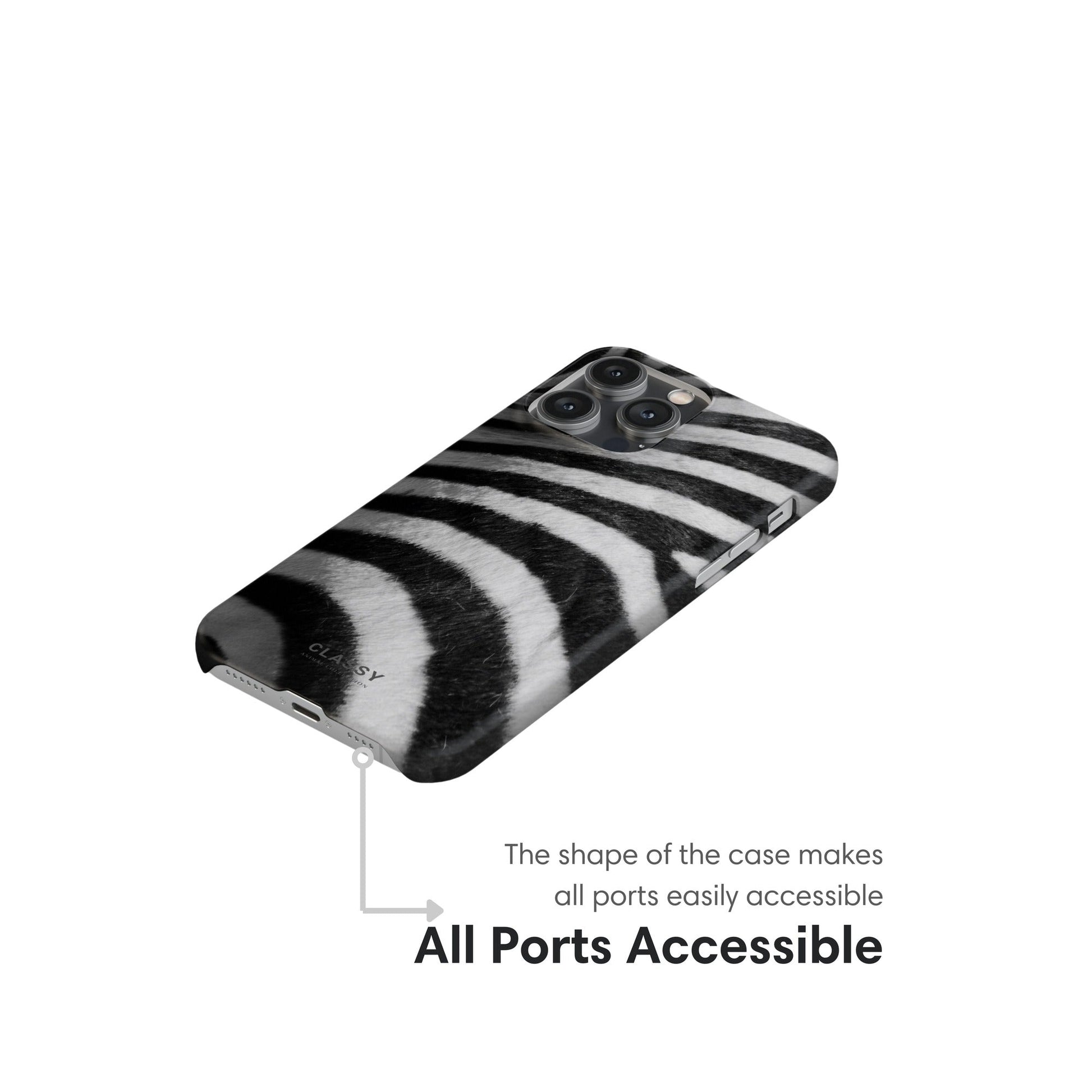 Zebra Stripes Snap Case ports