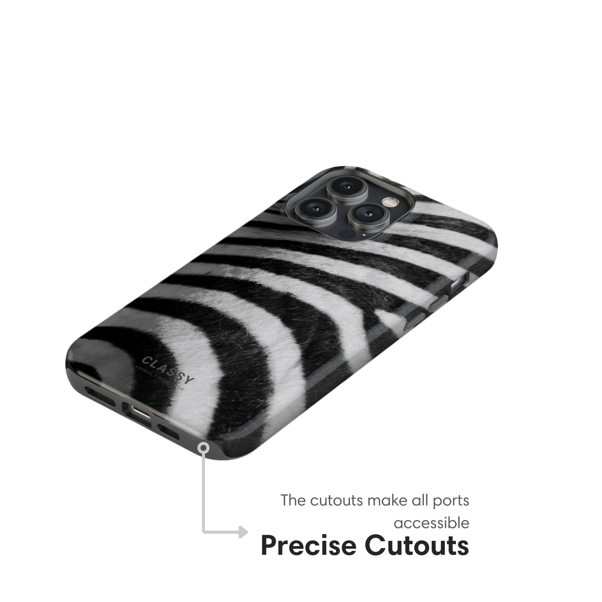 Zebra Stripes Tough Case cutouts