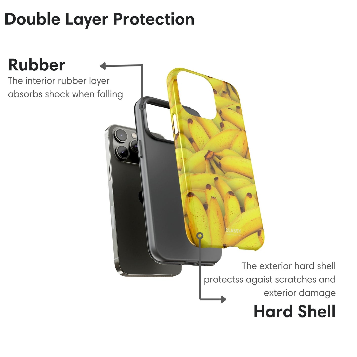 Bananas Tough Case - Classy Cases - Phone Case - iPhone 17 - Glossy - 