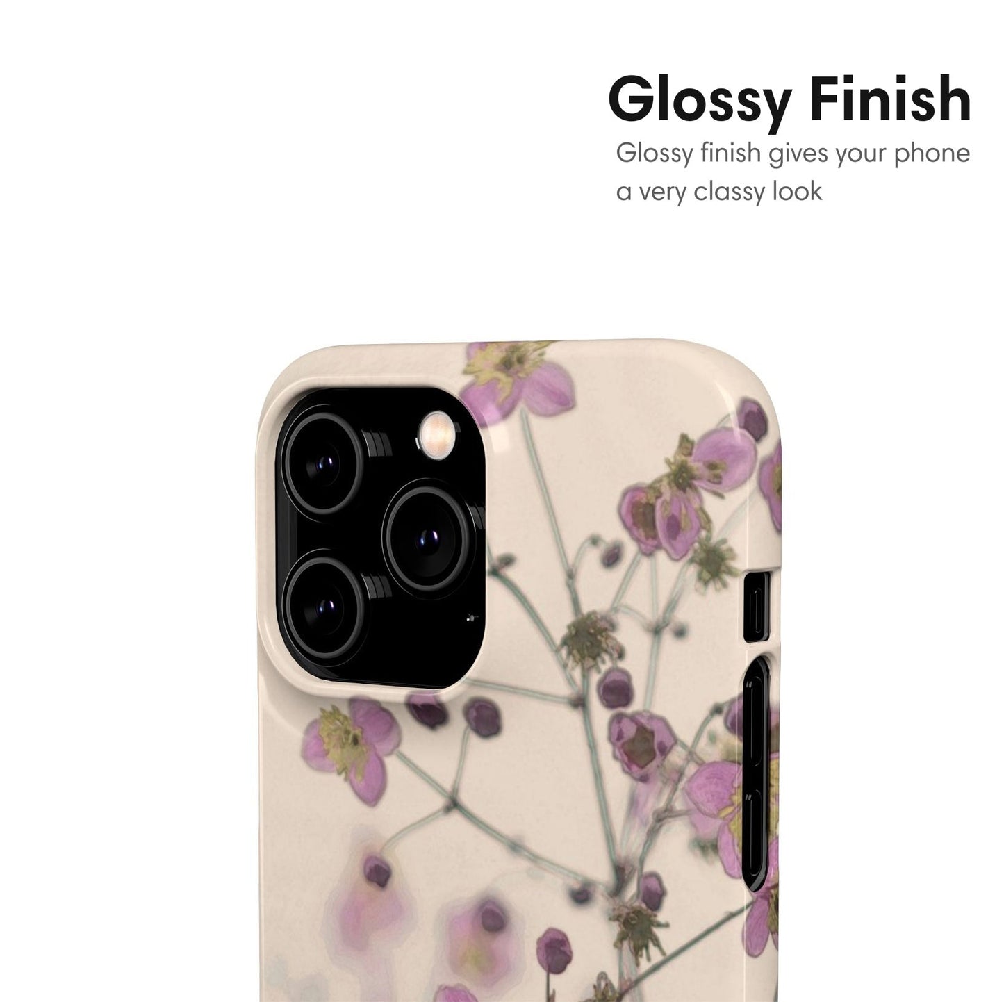 Beige Flowers Snap Case - Classy Cases - Phone Case - iPhone 17 - Glossy - 