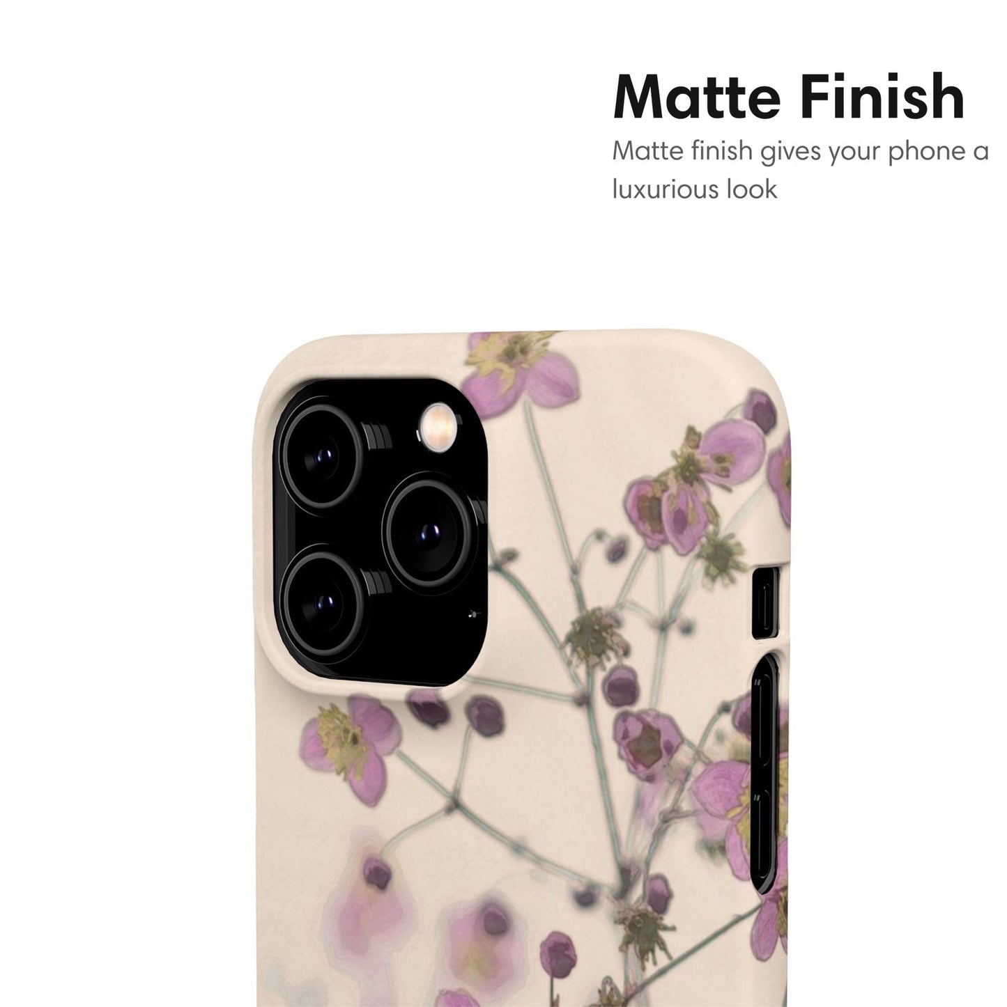 Beige Flowers Snap Case - Classy Cases - Phone Case - iPhone 17 - Glossy - 