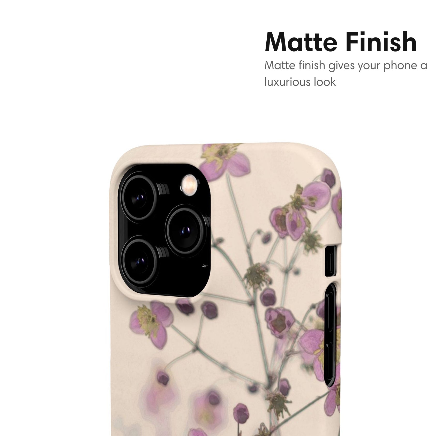 Beige Flowers Snap Case - Classy Cases - Phone Case - iPhone 17 - Glossy - 