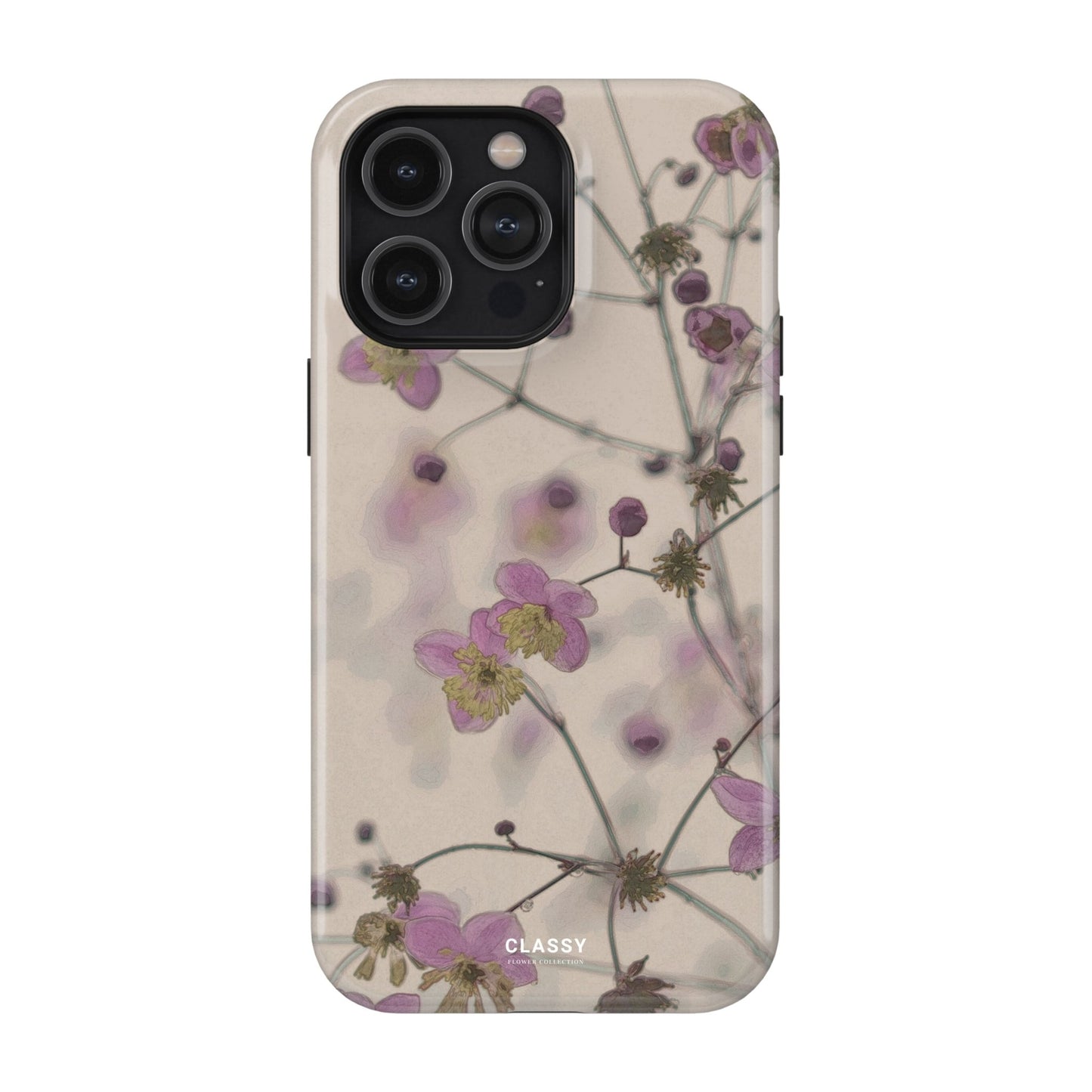 Beige Flowers Tough Case - Classy Cases - Phone Case - iPhone 17 - Glossy - 