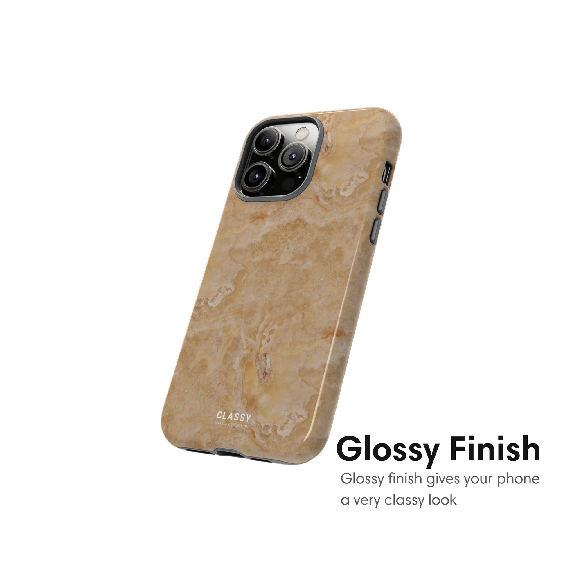 Beige Marble Tough Case - Classy Cases - Phone Case - iPhone 15 - Glossy - 