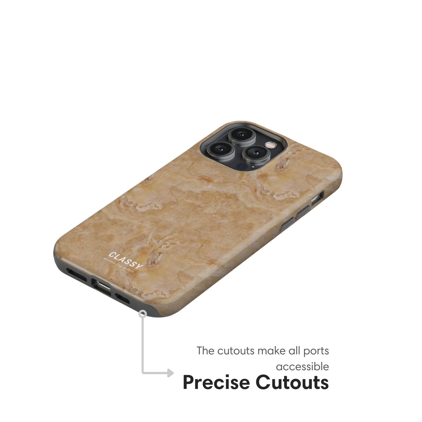 Beige Marble Tough Case - Classy Cases - Phone Case - iPhone 17 - Glossy - 