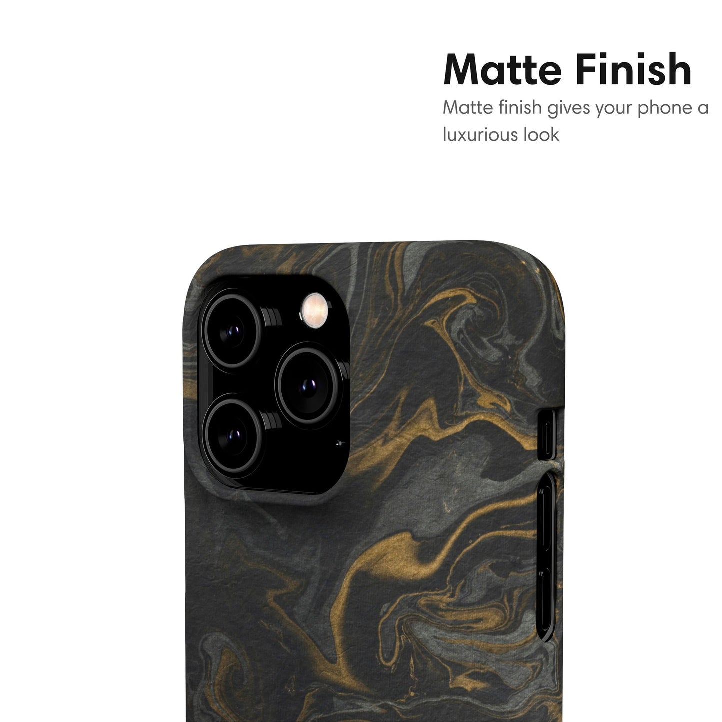 Black and Gold Marble Snap Case - Classy Cases - Phone Case - iPhone 17 - Glossy - 