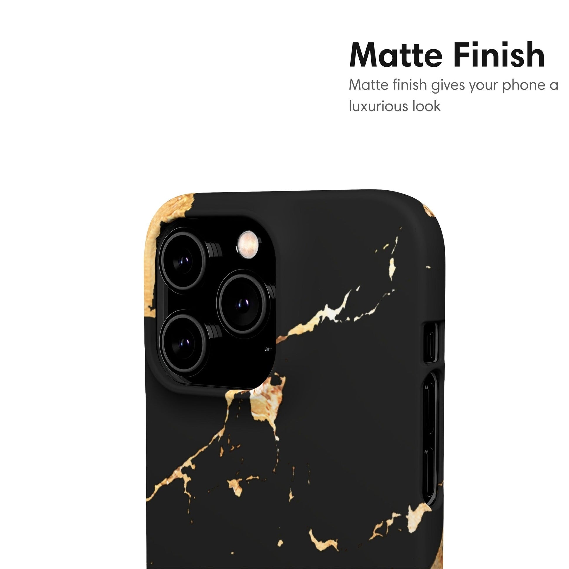 Black and Gold Marble Snap Case - Classy Cases - Phone Case - iPhone 17 - Glossy - 