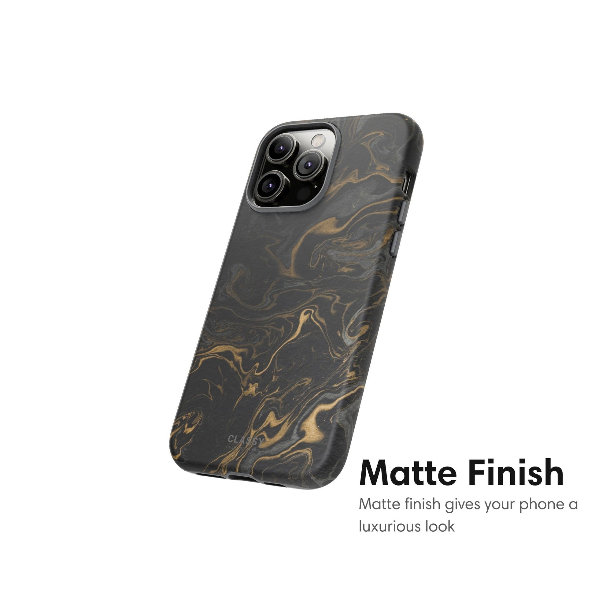 Black and Gold Marble Tough Case - Classy Cases - Phone Case - iPhone 17 - Glossy - 