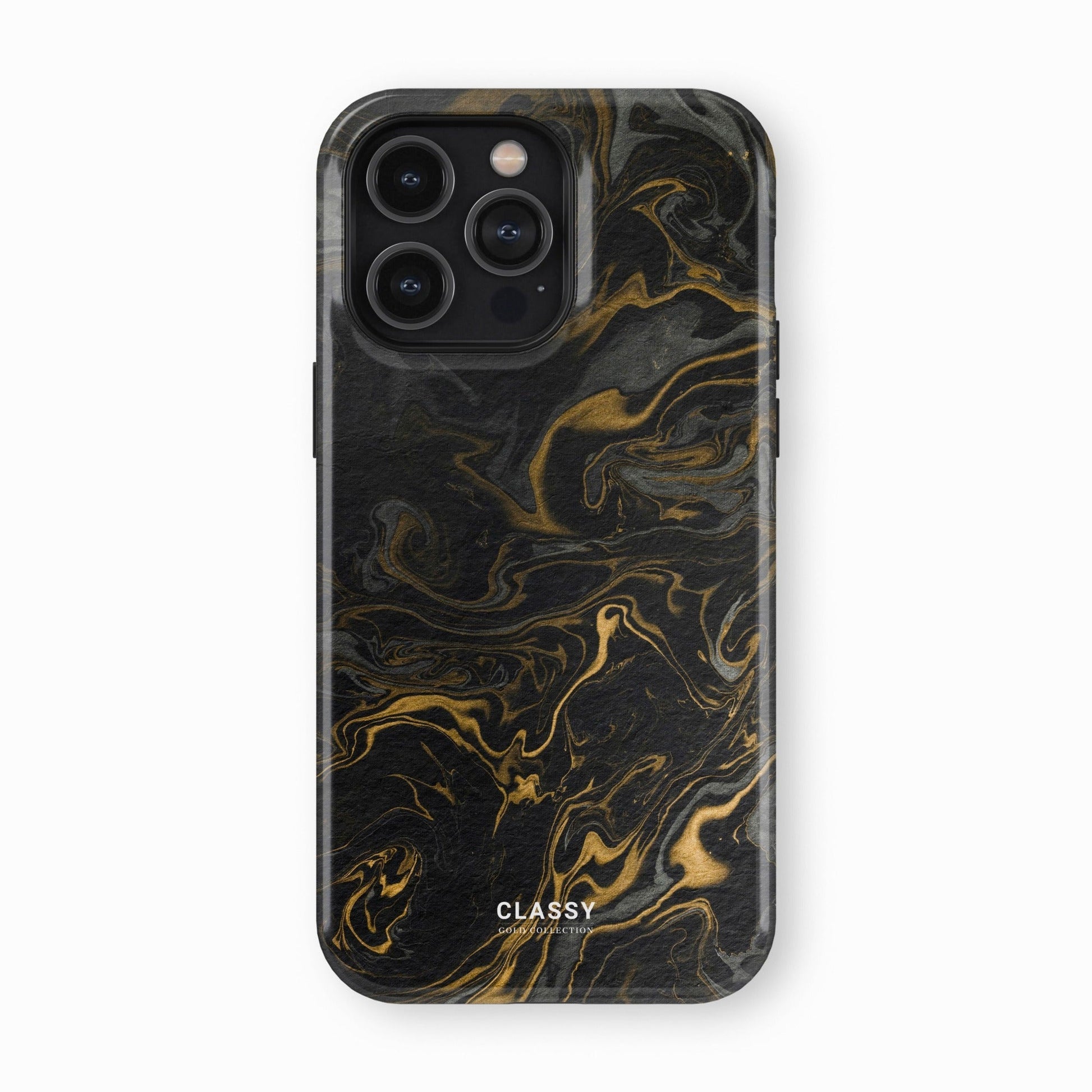 Black and Gold Marble Tough Case - Classy Cases - Phone Case - iPhone 17 - Glossy - 