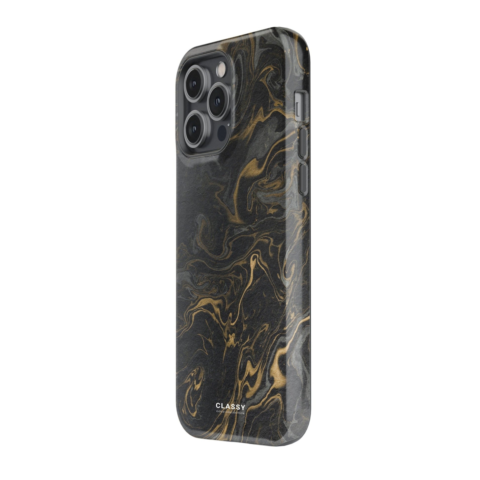 Black and Gold Marble Tough Case - Classy Cases - Phone Case - iPhone 17 - Glossy - 
