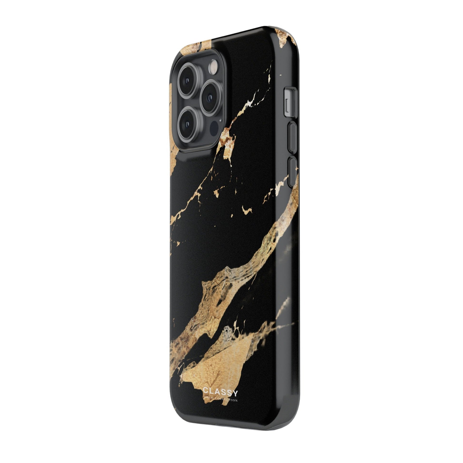 Black and Gold Marble Tough Case - Classy Cases - Phone Case - iPhone 17 - Glossy - 