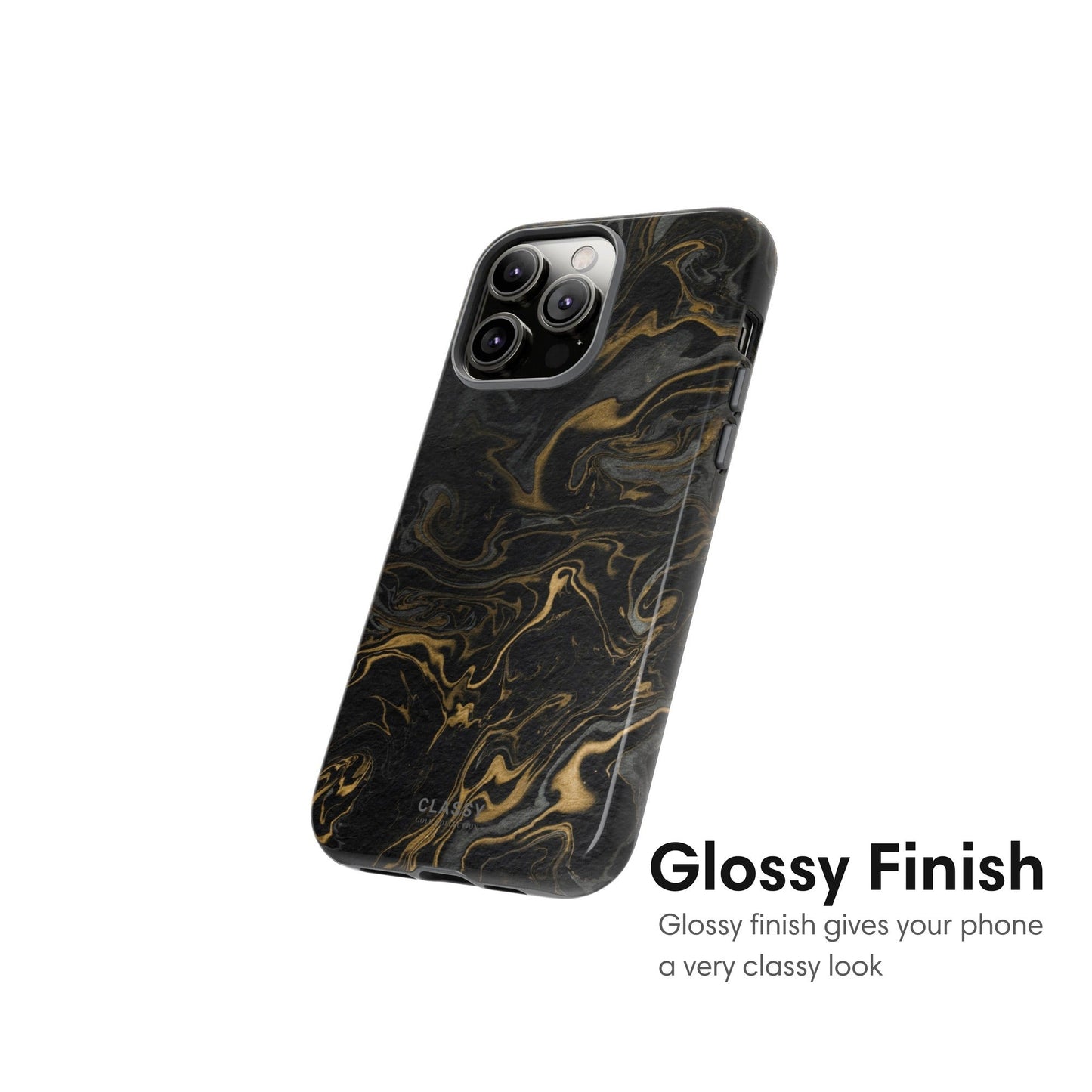Black and Gold Marble Tough Case - Classy Cases - Phone Case - iPhone 17 - Glossy - 