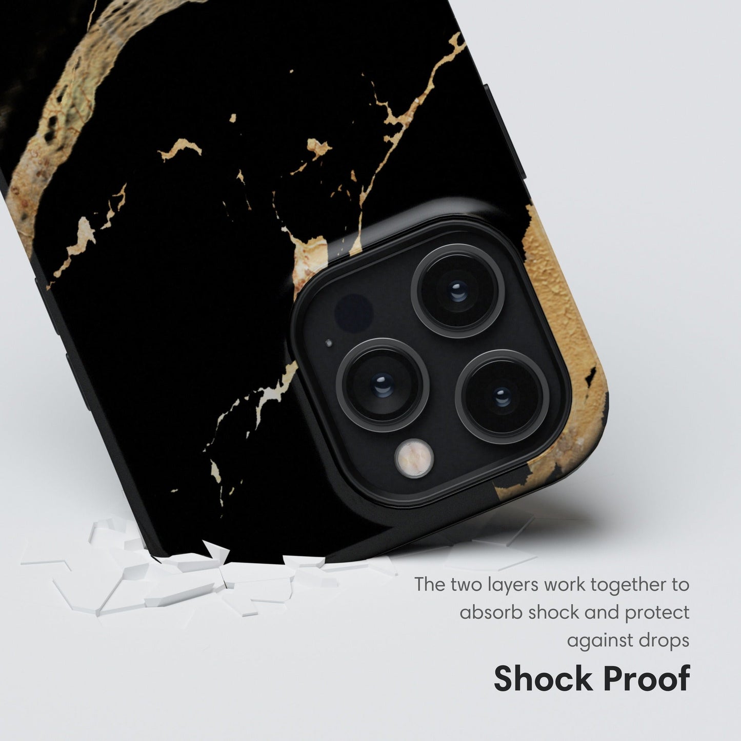 Black and Gold Marble Tough Case - Classy Cases - Phone Case - iPhone 17 - Glossy - 