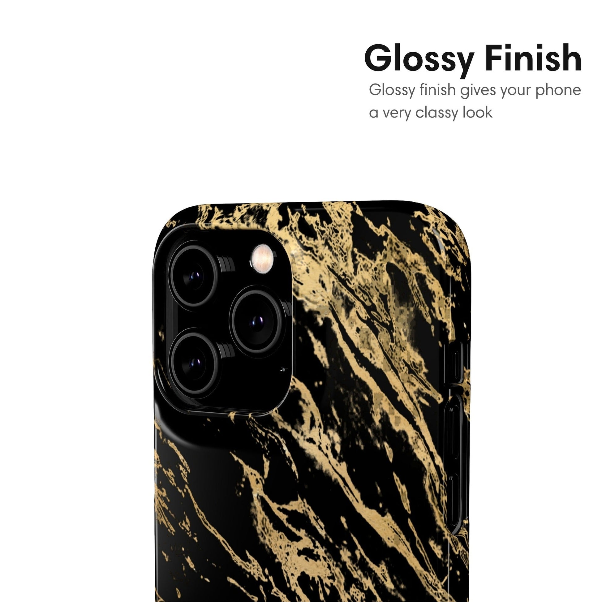 Black and Gold Pattern Snap Case - Classy Cases - Phone Case - iPhone 17 - Glossy - 
