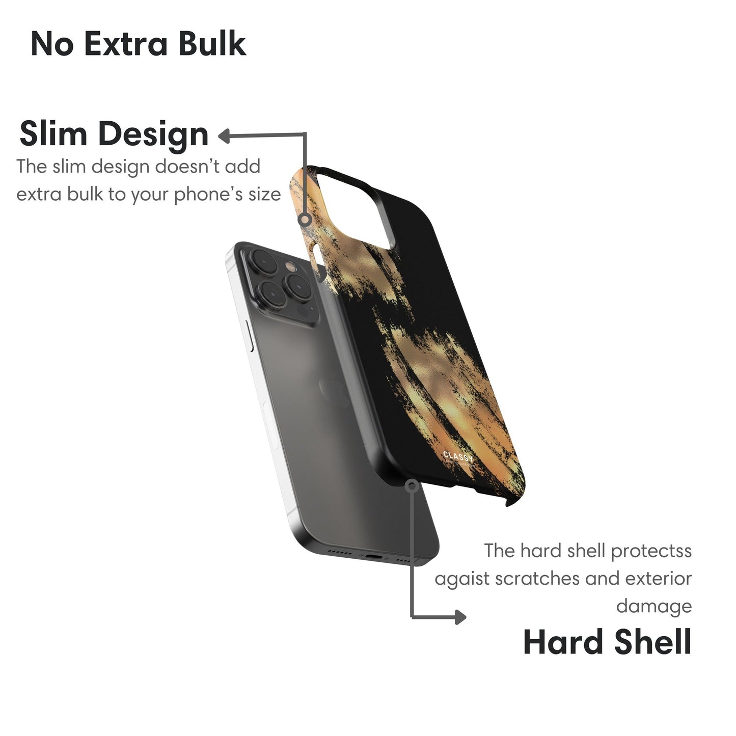 Black and Gold Snap Case - Classy Cases - Phone Case - iPhone 17 - Glossy - 