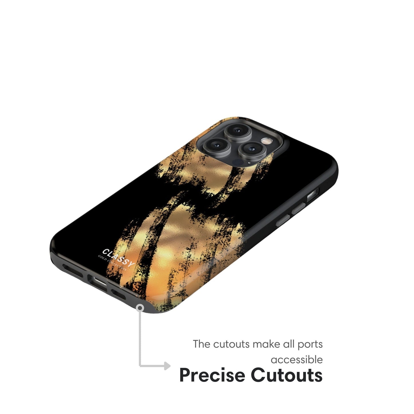 Black and Gold Tough Case - Classy Cases - Phone Case - iPhone 17 - Glossy - 