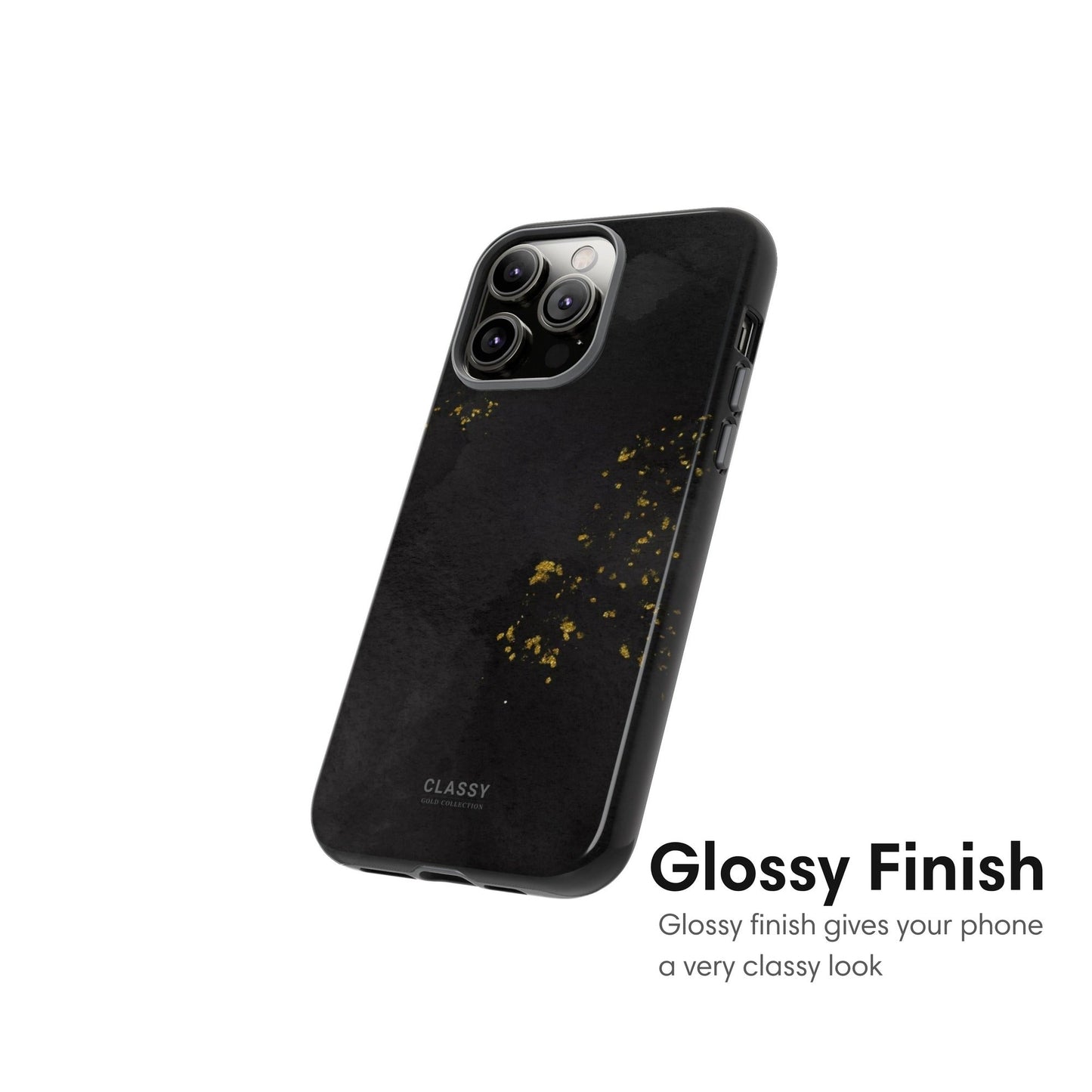Black and Gold Tough Case with Sprinkles - Classy Cases - Phone Case - iPhone 17 - Glossy - 