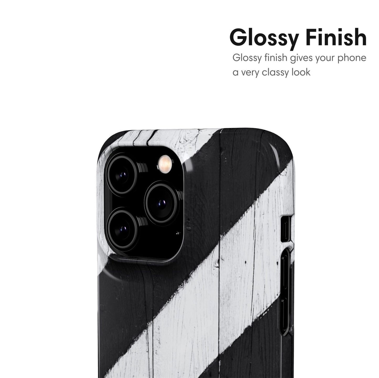 Black and White Chevron Pattern Snap Case - Classy Cases - Phone Case - iPhone 17 - Glossy - 