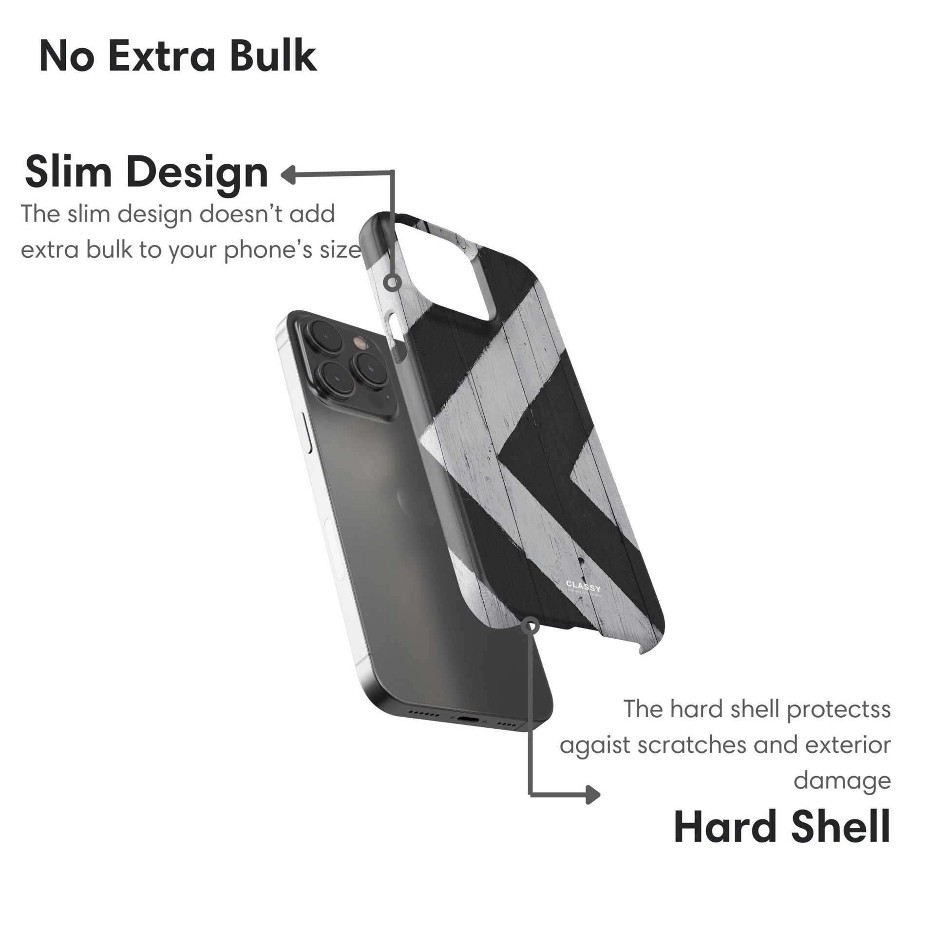 Black and White Chevron Pattern Snap Case - Classy Cases - Phone Case - iPhone 17 - Glossy - 