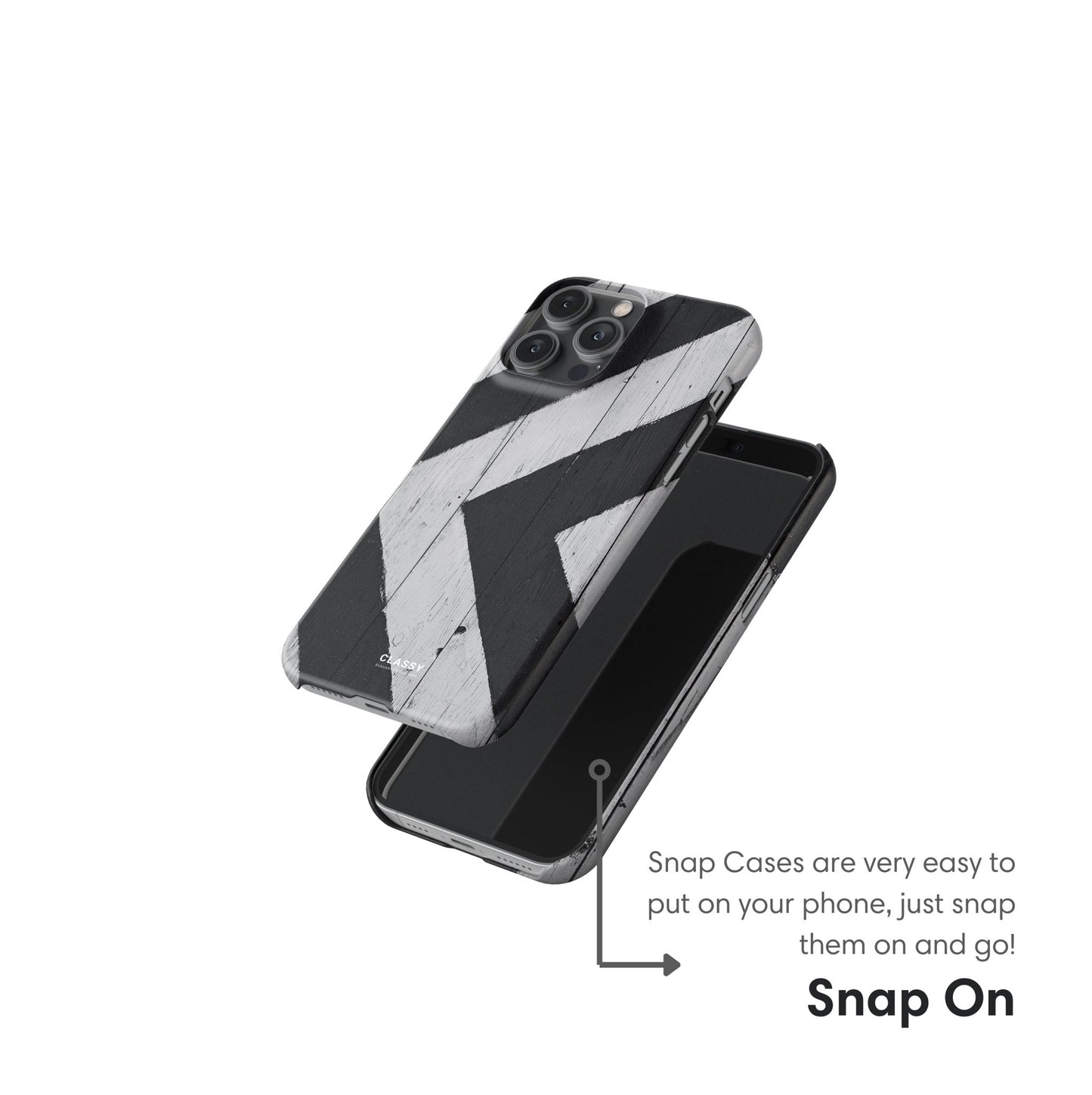 Black and White Chevron Pattern Snap Case - Classy Cases - Phone Case - iPhone 17 - Glossy - 