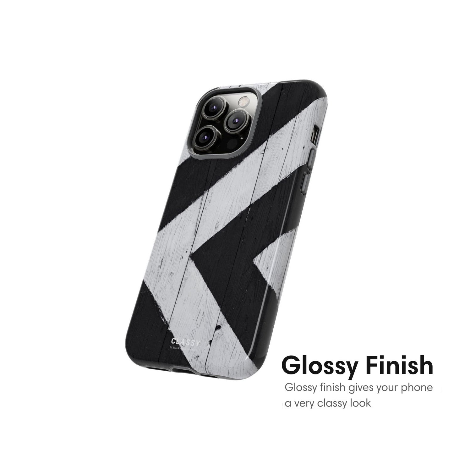 Black and White Chevron Pattern Tough Case - Classy Cases - Phone Case - iPhone 17 - Glossy - 