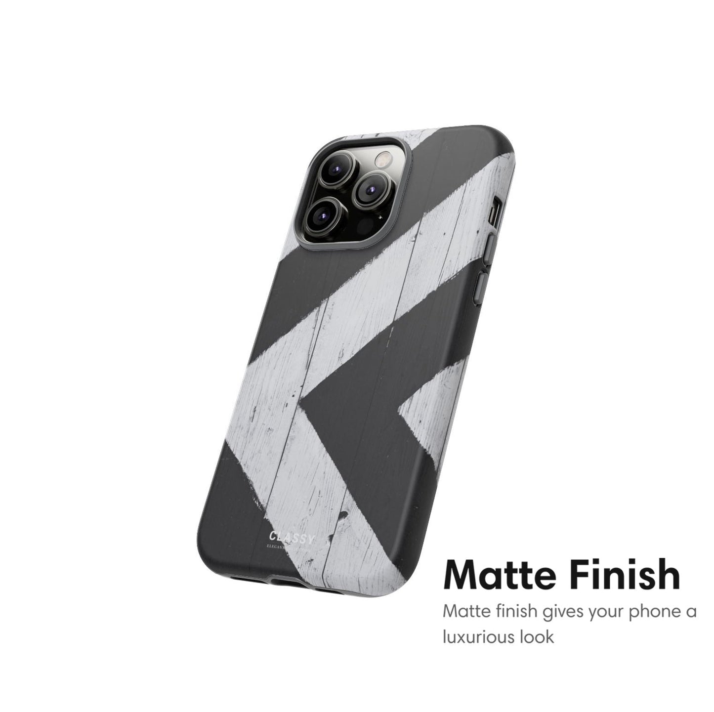 Black and White Chevron Pattern Tough Case - Classy Cases - Phone Case - iPhone 17 - Glossy - 