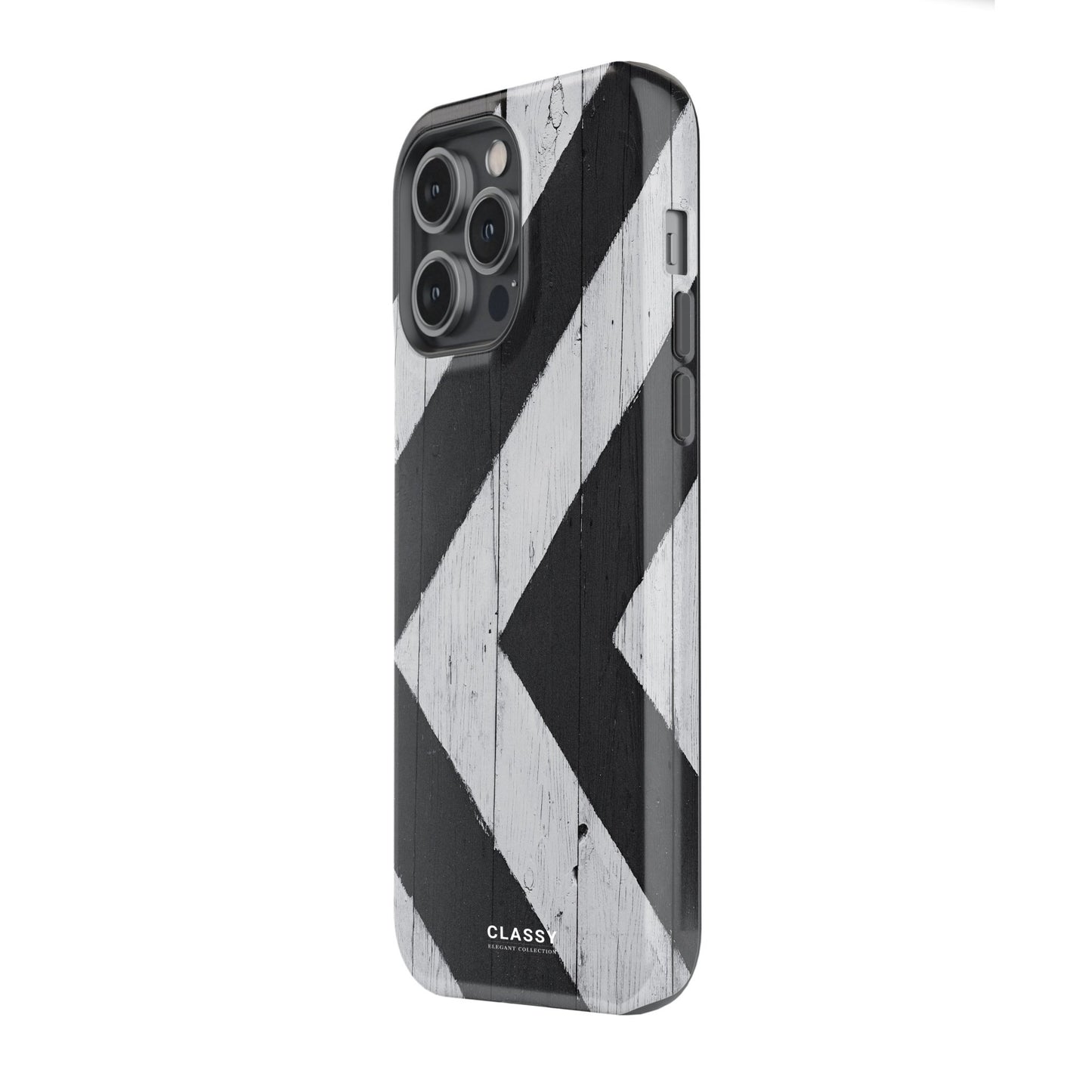Black and White Chevron Pattern Tough Case - Classy Cases - Phone Case - iPhone 17 - Glossy - 