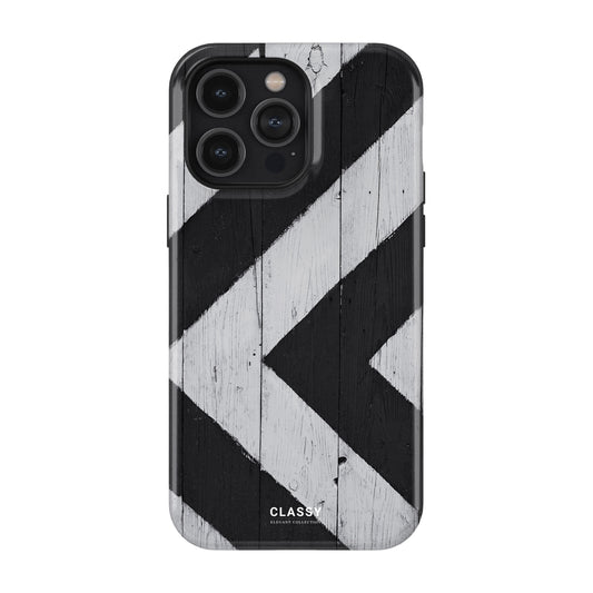 Black and White Chevron Pattern Tough Case front