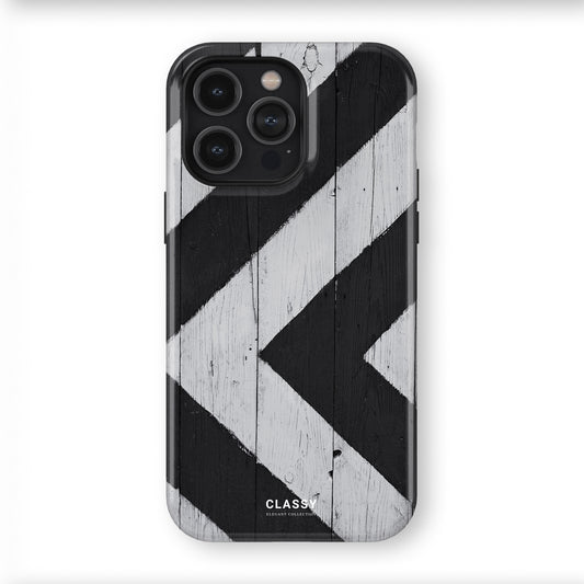 Black and White Chevron Pattern Tough Case front