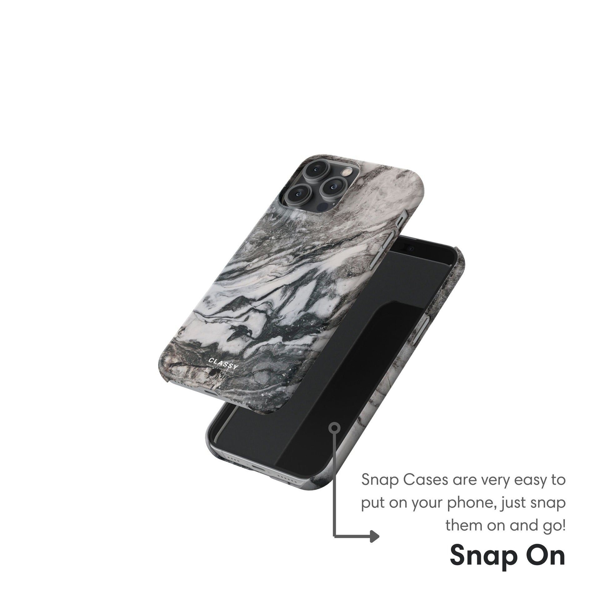 Black and White Marble Snap Case - Classy Cases - Phone Case - iPhone 17 - Glossy - 