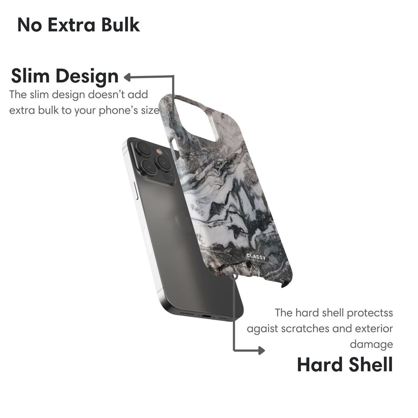 Black and White Marble Snap Case - Classy Cases - Phone Case - iPhone 17 - Glossy - 