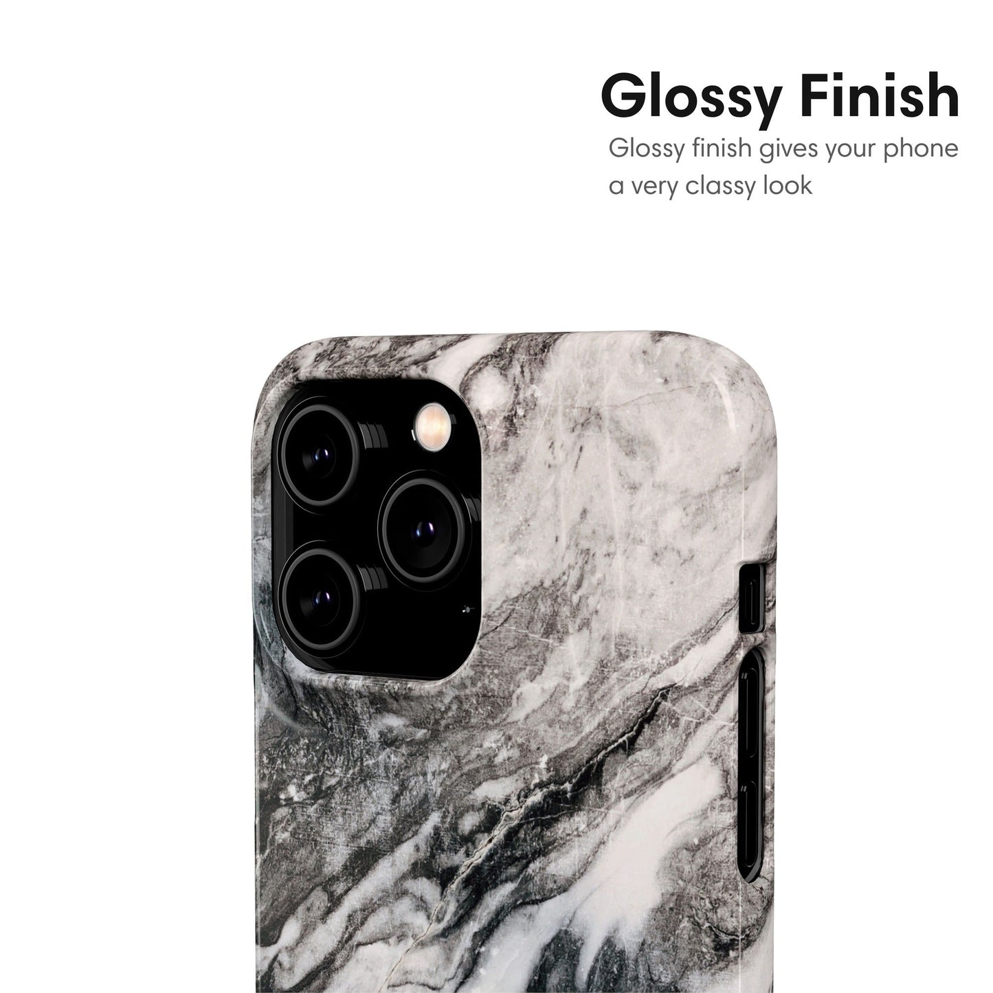 Black and White Marble Snap Case - Classy Cases - Phone Case - iPhone 17 - Glossy - 