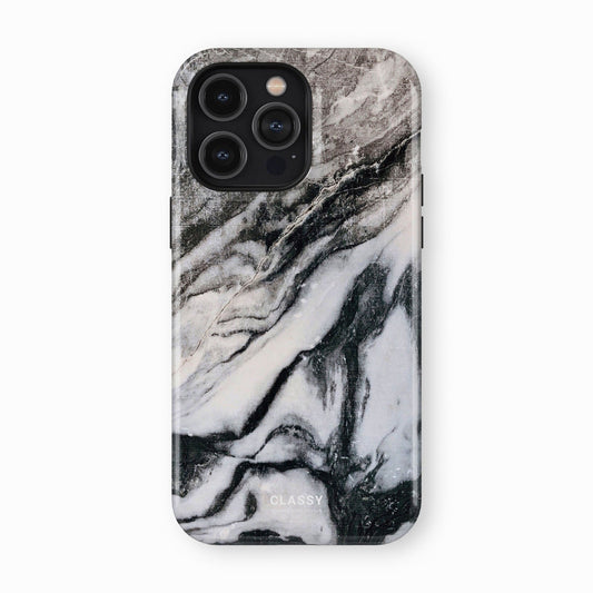 Black and White Marble Tough Case - Classy Cases - Phone Case - iPhone 15 - Glossy - 