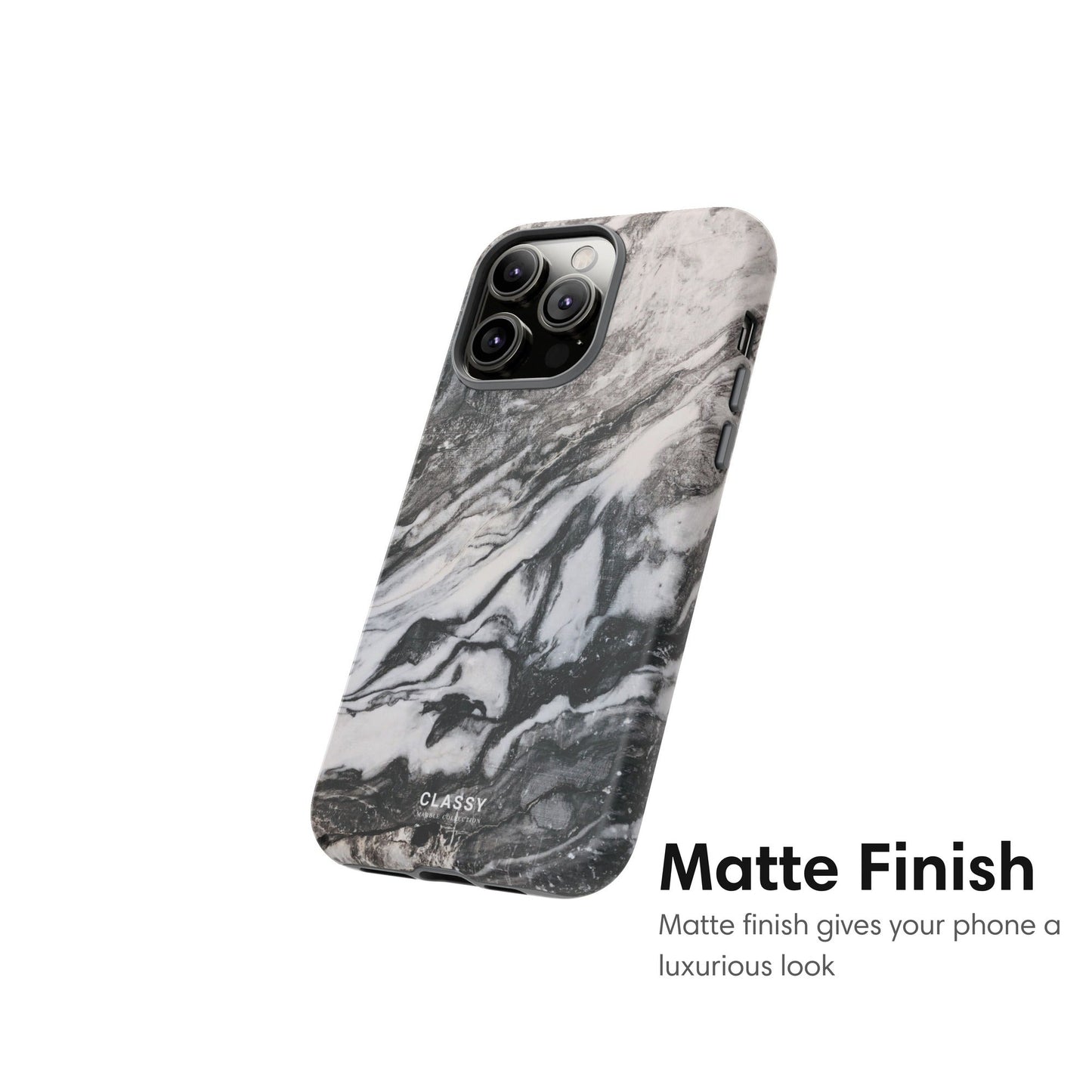 Black and White Marble Tough Case - Classy Cases - Phone Case - iPhone 17 - Glossy - 