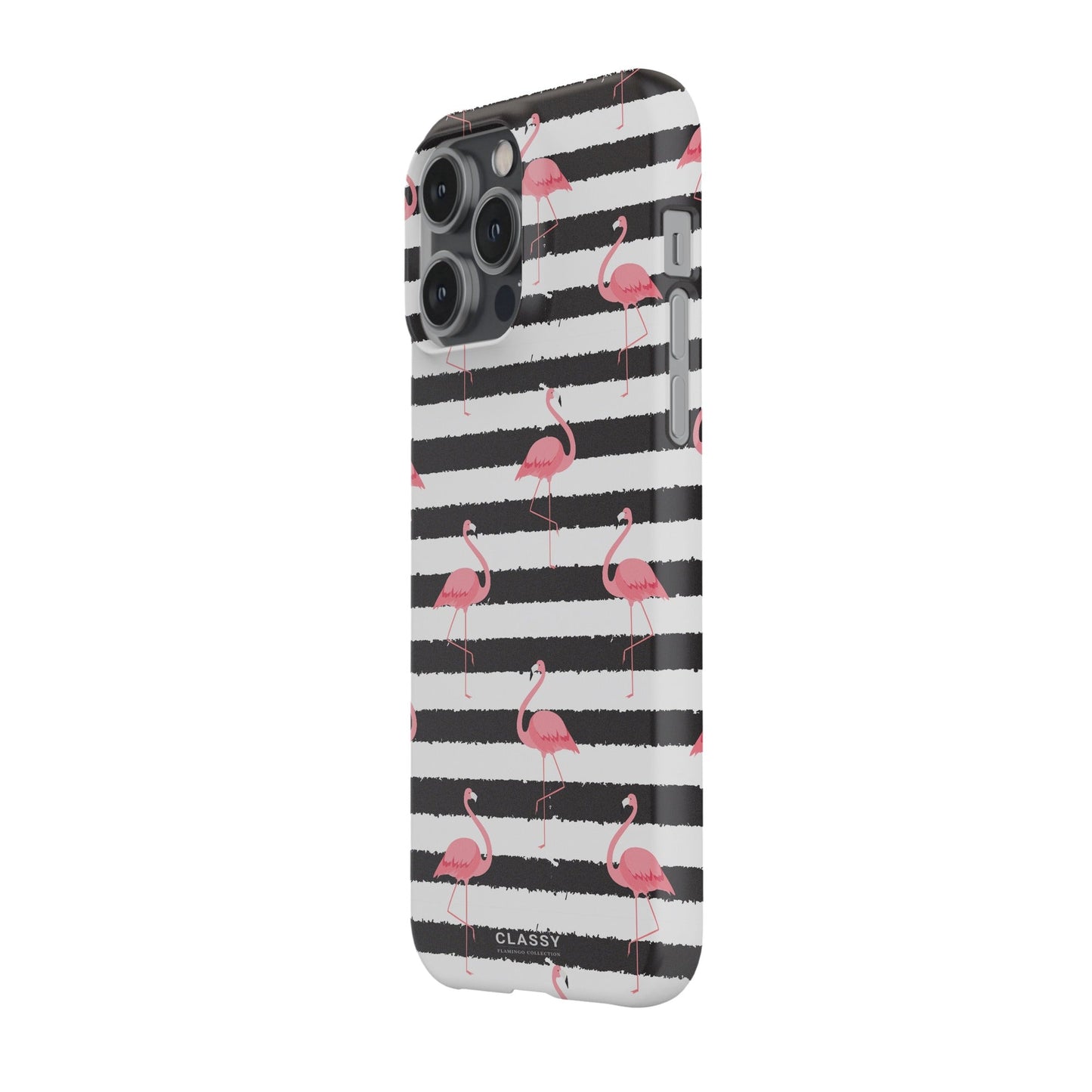 Black and White Striped Flamingo Snap Case - Classy Cases - Phone Case - iPhone 17 - Glossy - 